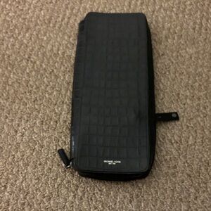 Michael Kors Croc-Embossed Black Tie Accessory Bag